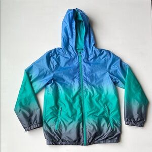Cat & Jack Teal and Blue Hooded Windbreaker/Rain Jacket